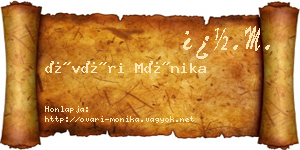 Óvári Mónika névjegykártya